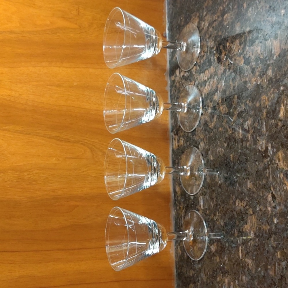 4 Signed Rosenthal German Crystal Stemmed Cordial Liqueur Glasses Spirale Etched